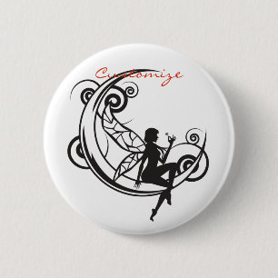 Badge Rond 5 Cm Silhouette velue Lune Thunder_Cove