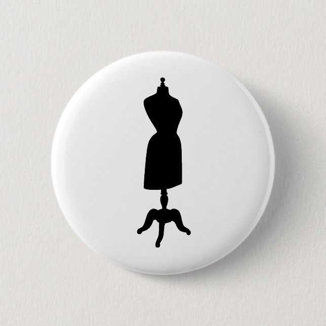 Badge Rond 5 Cm Silhouette victorienne de forme de robe (Devant)