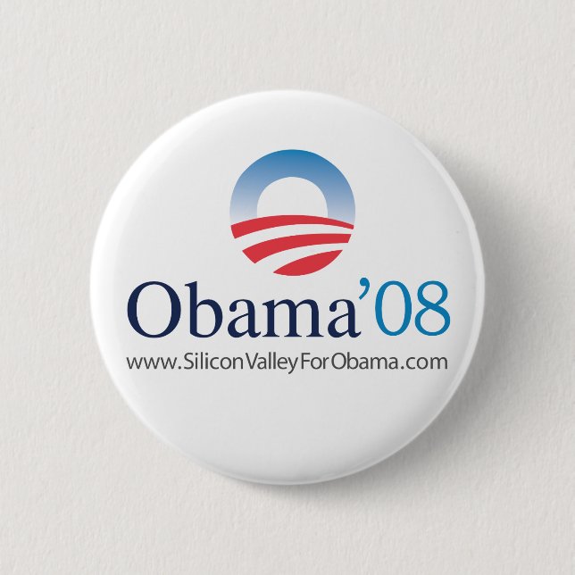 Badge Rond 5 Cm Silicon Valley pour Obama (Devant)