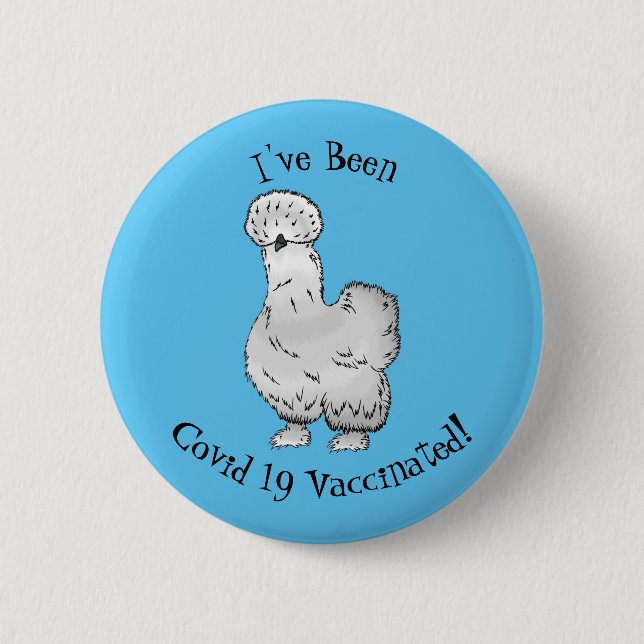 Badge Rond 5 Cm Silkie chicken cartoon illustration (Devant)