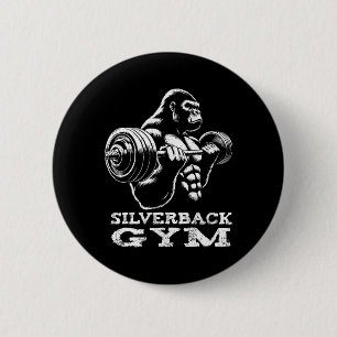 Badge Rond 5 Cm Silverback Gym Gorilla Entraînement d'haltérophili