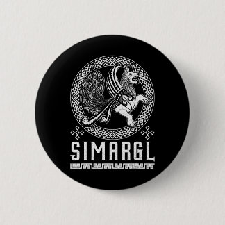 Badge Rond 5 Cm Simargl Paganism Dog Nordic Ancestry National Russ