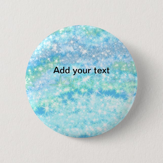 Badge Rond 5 Cm Simple ciel bleu brillant étoiles ajouter votre te (Devant)