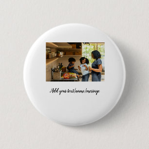 Badge Rond 5 Cm simple collage de photos nom famille maman minimal