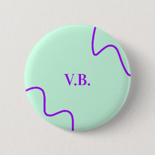 Badge Rond 5 Cm Simple couleur unie ajouter un nom texte monogramm