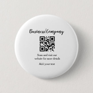 Badge Rond 5 Cm Simple entreprise site web code-barres QR ajouter 