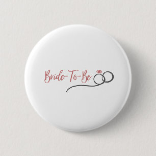 Badge Rond 5 Cm Simple Épouse rose Moderne Pour Être   Chic Brides