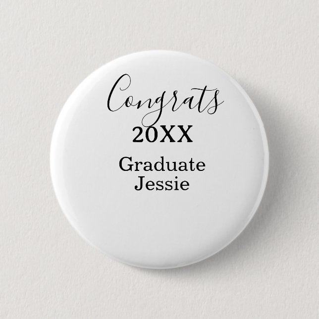 Badge Rond 5 Cm Simple graduation congratulations minimal add clas (Devant)