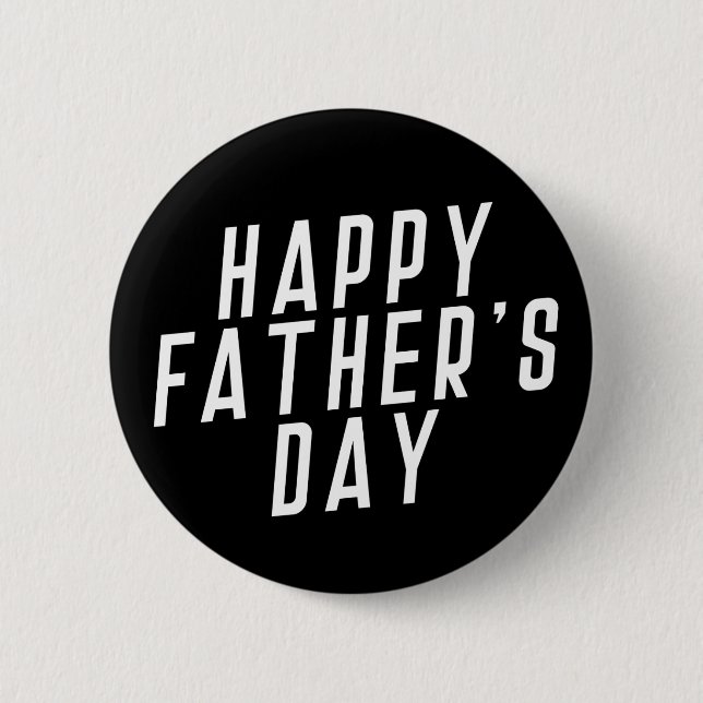 Badge Rond 5 Cm Simple Happy Father's Day Typography | Pin Button (Devant)