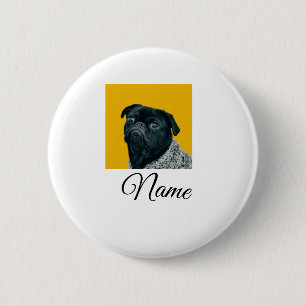 Badge Rond 5 Cm Simple jeté de photo personnalisée avec nom d'anim