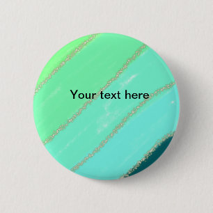 Badge Rond 5 Cm Simple minimal green watercolor glitter add text t