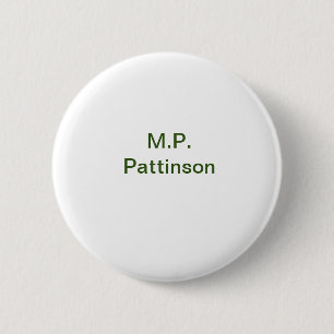 Badge Rond 5 Cm Simple minimal vert ajoutez votre texte nom photo