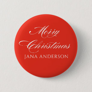 Badge Rond 5 Cm Simple Moderne Joyeux Noël Personnalisé