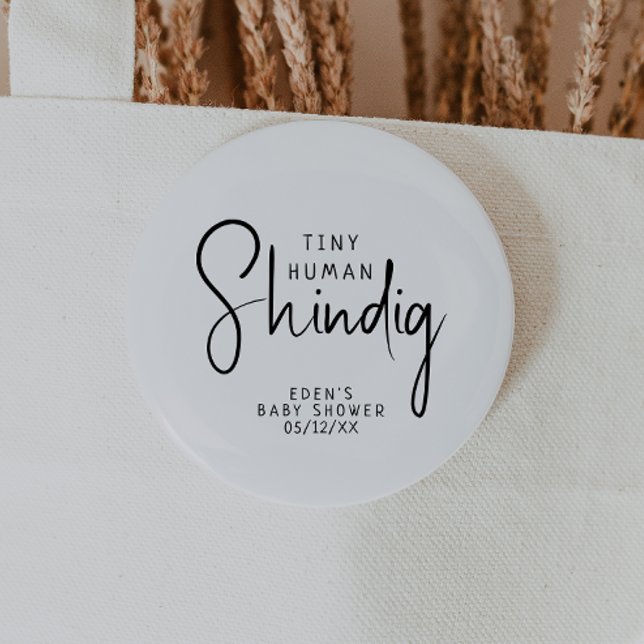 Badge Rond 5 Cm Simple moderne Neutral Minuscule shindig humain (Créateur téléchargé)