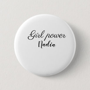Badge Rond 5 Cm simple pouvoir minimal des filles ajouter le nom t