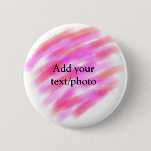 Badge Rond 5 Cm Simple rose rouge aquarelle personnalisable avec n