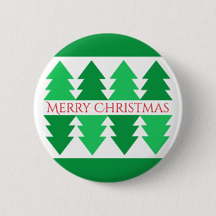Badge Rond 5 Cm Simple Rouge Joyeux Noël Green Tree Design