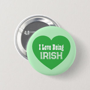 Badge Rond 5 Cm Simple St. Patrick's Day Vert J'aime être irlandai