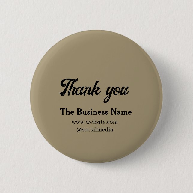 Badge Rond 5 Cm Simple thank you add business name details text  t (Devant)