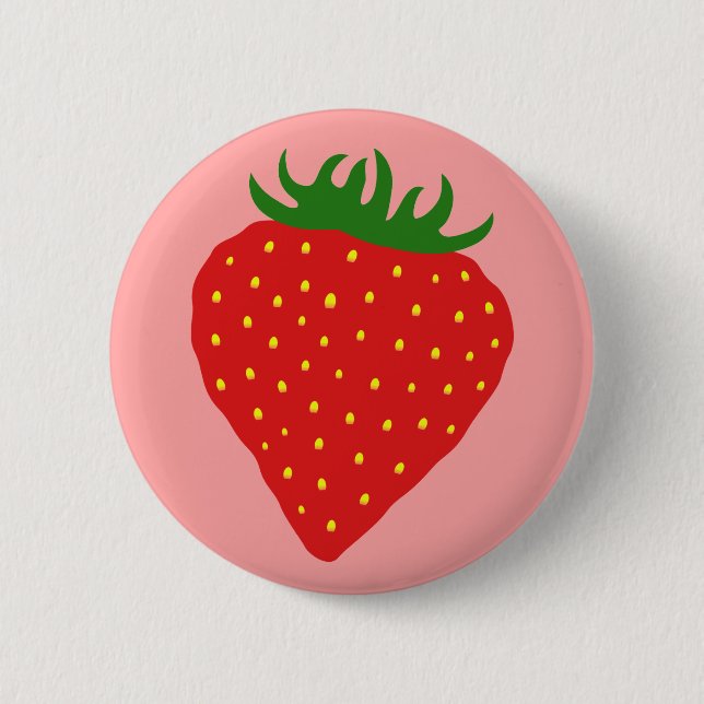Badge Rond 5 Cm Simplement bouton de coutume de fraise (Devant)