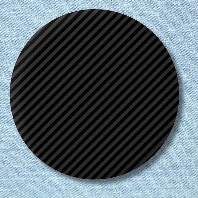 Badge Rond 5 Cm Simples bandes diagonales noires et fumantes noire (Créateur téléchargé)