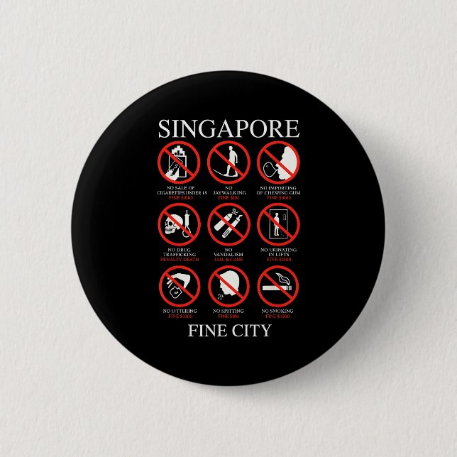 Badge Rond 5 Cm Singare Fine City Funny Rules  (Devant)