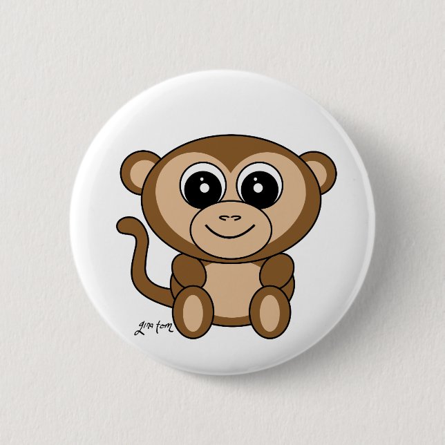 Badge Rond 5 Cm Singe (Devant)