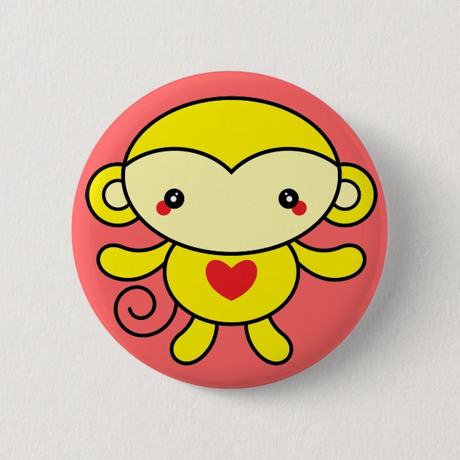 Badge Rond 5 Cm Singe d'amour (Devant)