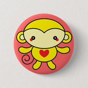Badge Rond 5 Cm Singe d'amour
