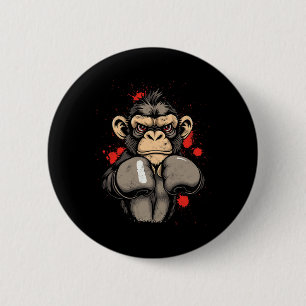 Badge Rond 5 Cm Singe de boxe cool - Costume
