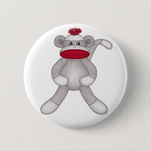 Badge Rond 5 Cm Singe de chaussette