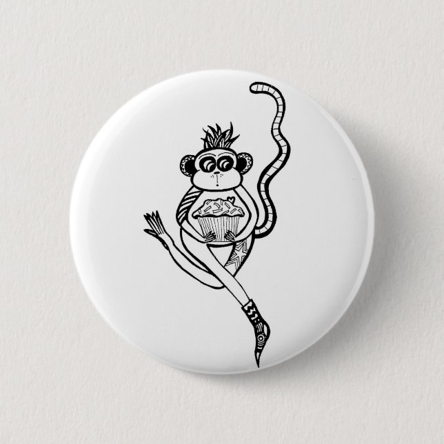 Badge Rond 5 Cm singe de chaussette (Devant)
