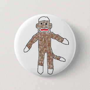 Badge Rond 5 Cm Singe de chaussette !