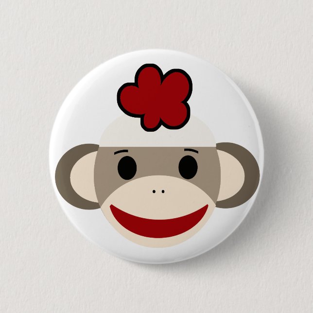 Badge Rond 5 Cm singe de chaussette (Devant)