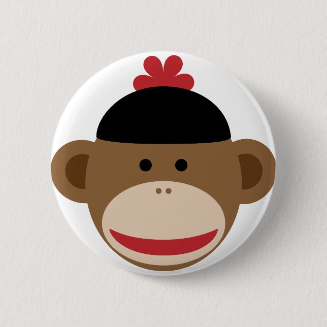 Badge Rond 5 Cm singe de chaussette (Devant)