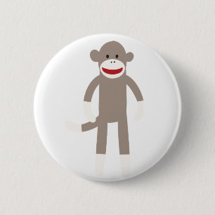 Badge Rond 5 Cm Singe de chaussette