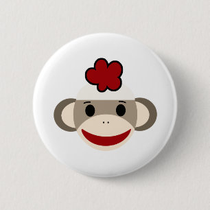 Badge Rond 5 Cm singe de chaussette