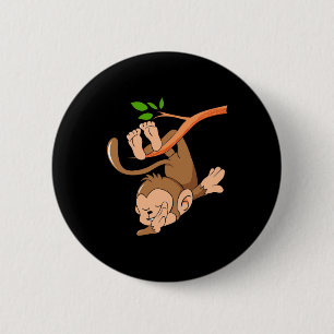 Badge Rond 5 Cm Singe de danse Dabbing