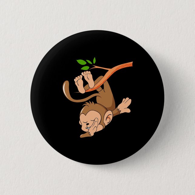 Badge Rond 5 Cm Singe de danse Dabbing (Devant)