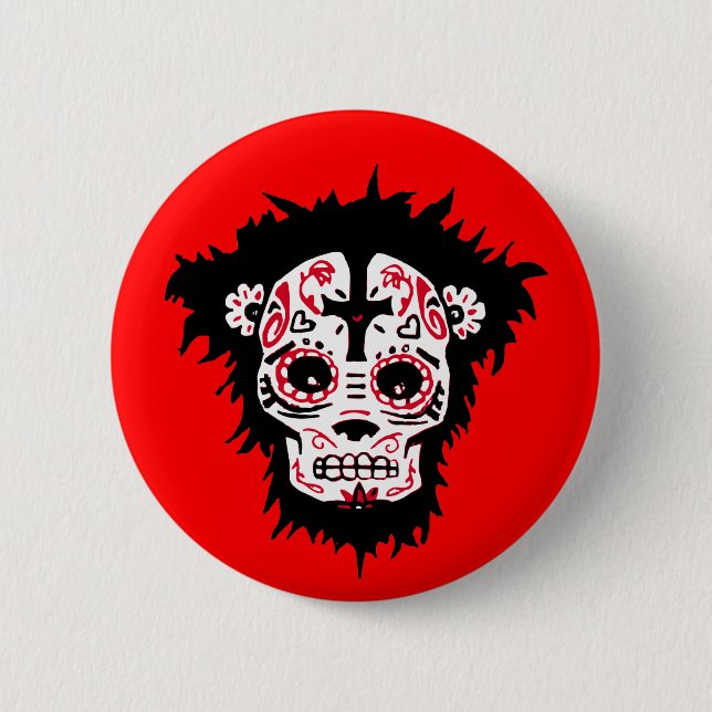 Badge Rond 5 Cm singe de los muertos (Devant)