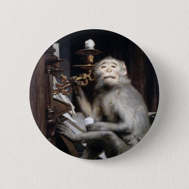 Badge Rond 5 Cm Singe de sourire (Devant)