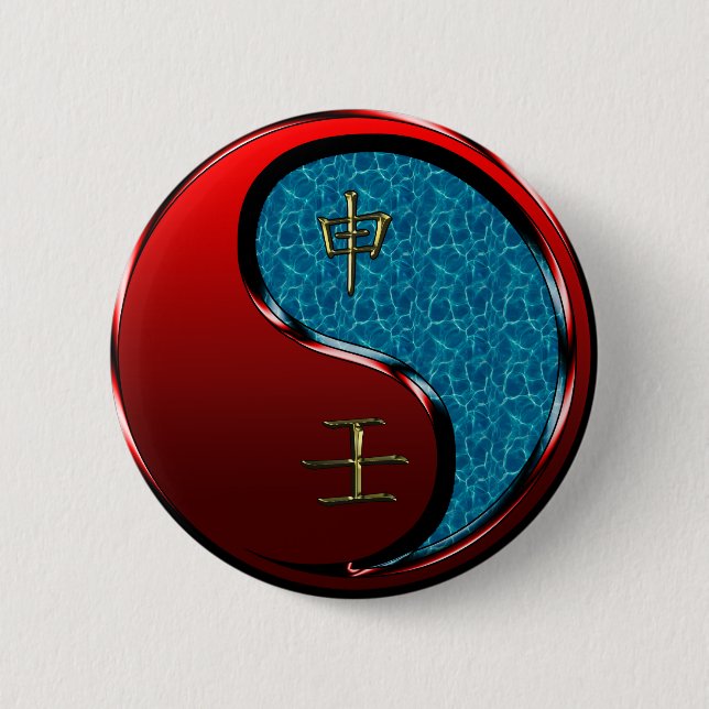 Badge Rond 5 Cm Singe d'eau (Devant)