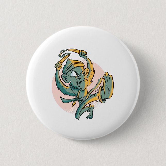 Badge Rond 5 Cm Singe drôle de combattant de banane (Devant)