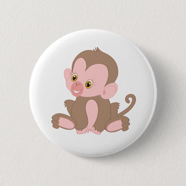 Badge Rond 5 Cm Singe du bébé souriant (Devant)