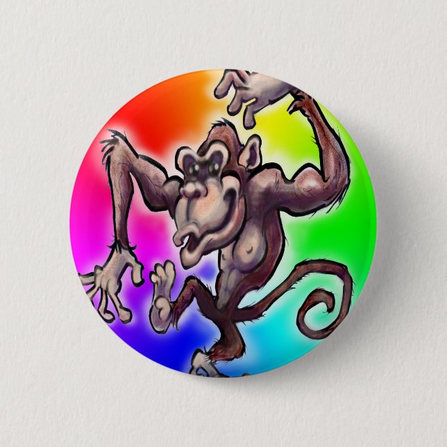 Badge Rond 5 Cm Singe idiot (Devant)