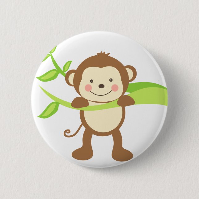 Badge Rond 5 Cm Singe mignon (Devant)