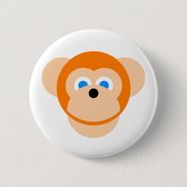 Badge Rond 5 Cm Singe orange (Devant)