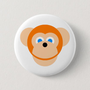 Badge Rond 5 Cm Singe orange