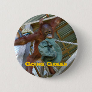Badge Rond 5 Cm Singe pour le vert