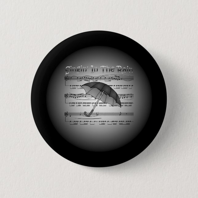 Badge Rond 5 Cm Singin’ In the Rain ~ Umbrella ~ Sheet Music (Devant)